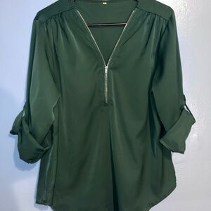 Women's Green Blouse, Large